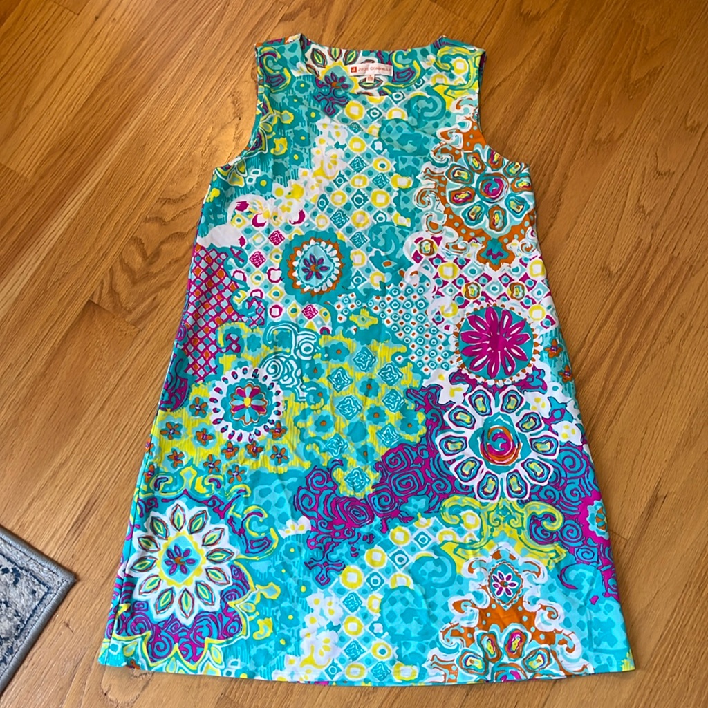 Jude Connally Melody Shift Dress Size Small Multicolor Geometric Floral